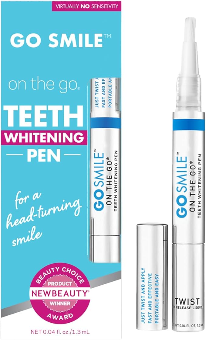 GO Smile On the Go Teeth Whitening Pen 1.3mL, Portable Whitener & Stain Remover, Whitening Strips Alternative, Quick Dry Brush Applicator, Travel Size Oral Care Gift for Women & Men, Mint, Pack of 1