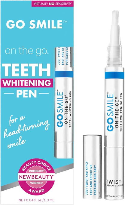 GO Smile On the Go Teeth Whitening Pen 1.3mL, Portable Whitener & Stain Remover, Whitening Strips Alternative, Quick Dry Brush Applicator, Travel Size Oral Care Gift for Women & Men, Mint, Pack of 1