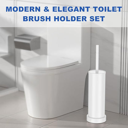 Toilet Brush and Holder Set: 304 Stainless Steel (White)