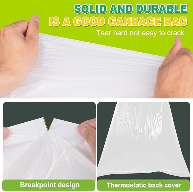 Medium Garbage Bags 8 Gallon /30 Liter Trash Bags Wastebasket Bin Liners Plastic Trash Bags for Bathroom Bedroom Office Trash Can 220 Count