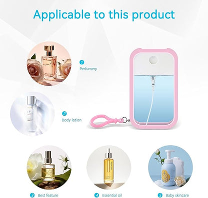 4 PCS 50ml Card Spray Bottles - Refillable, Portable, Ultra-Thin Perfume Atomizer Vials, Travel-Friendly Empty Bottles for Alcohol, Hand Sanitizer, and Cosmetics