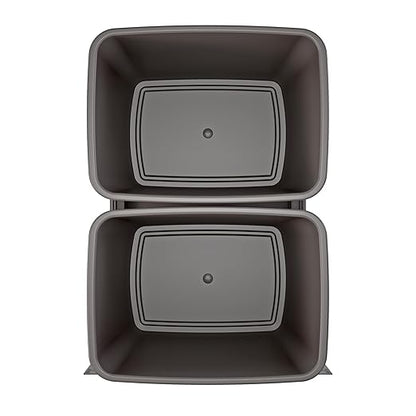 Rev-A-Shelf Double Pullout Trash Cans for Under Kitchen Cabinets 35 Quart 8.75 Gallon with Soft-Close Slides, 14.5" Min Opening, 53WC-1835SCDM-213