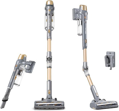 Kenmore Elite DS4095.01 CSV Max Upgrade Brushless Cordless Stick Vacuum with EasyReach Wand, HEPA Filter & LED Headlight, Converts to Lightweight Handheld for Hardwood Floors, Carpet & Pet Hair, Gold