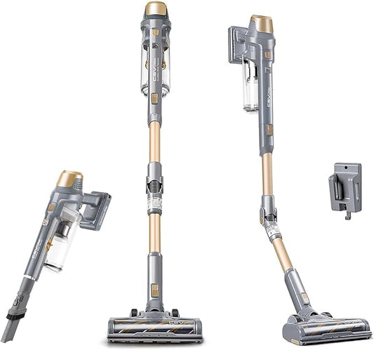 Kenmore Elite DS4095.01 CSV Max Upgrade Brushless Cordless Stick Vacuum with EasyReach Wand, HEPA Filter & LED Headlight, Converts to Lightweight Handheld for Hardwood Floors, Carpet & Pet Hair, Gold