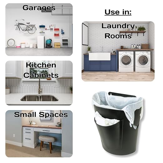 Mountable Grocery Bag Trash Can – Reuse Standard Grocery Store T-Shirt Bags with Small Bathroom/Undercabinet/Hangable Garbage Basket