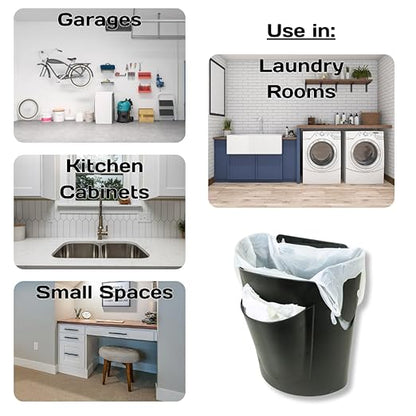 Mountable Grocery Bag Trash Can – Reuse Standard Grocery Store T-Shirt Bags with Small Bathroom/Undercabinet/Hangable Garbage Basket