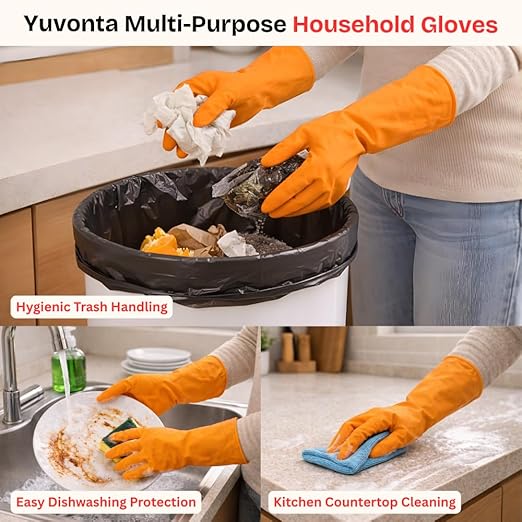 Trash Bag Dispenser with Front Opening, Stackable Garbage Bag Holder for Kitchen & Home, Fits 2.5 Gallon Bags, Includes Reusable Gloves, Adhesive Anti-Slip Pads & 15 Trash Bags–Extra Large Organizer