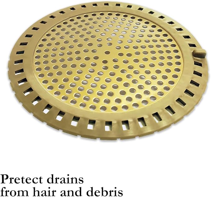 Huntonry Hair Drain Catcher, Shower Drain Hair Catcher, Shower Drain Strainer, Bathtub Drain Cover, Tub Drain Hair Catcher, Bathroom Sink Strainer, Bathroom Drain Protector, Flat, Round, Gold