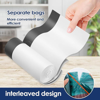 1.2 Gallon Mini Drawstring Trash Bags Garbage Bags, 120 Counts Small Strong Plastic Bags fit 4-5L Trash Can for Home Office Kitchen Bathroom Bedroom, White Waste Basket Liners