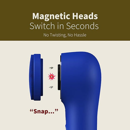 Premium Facial Cleansing Brush,Waterproof Face Scrubber,Spin & Sonic Modes with 3 Intensities,Magnetic 3-Head System for Deep Pore Cleaning, Gentle Exfoliation & Sensitive Skin Care - for Women & Men