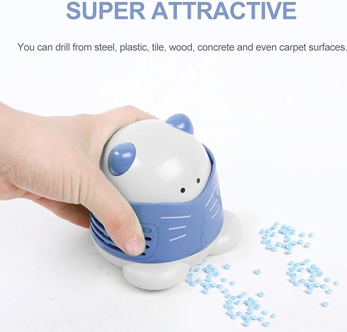 Cartoon Desktop Vacuum Cleaner Clean Excess Drill Tools Mini Cleaning Machine (Extractor - Blue)