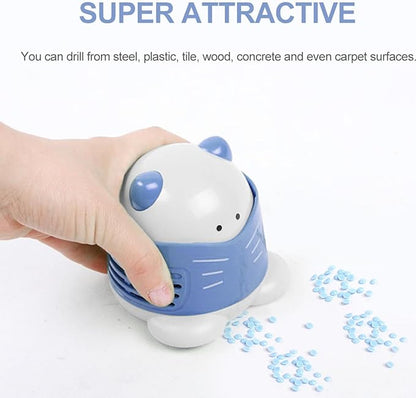 Cartoon Desktop Vacuum Cleaner Clean Excess Drill Tools Mini Cleaning Machine (Extractor - Blue)