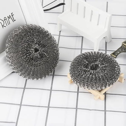 Swift-Scrub Non-Scratch Wire Steel Scrubber for Sustainable Cleaning of Utensils, Dishes, Counters, Sinks and Wet and Dry Cleaning Multipurpose Dish Wash Scrubber | (Steel-Wire Bowl, Pack of 4)