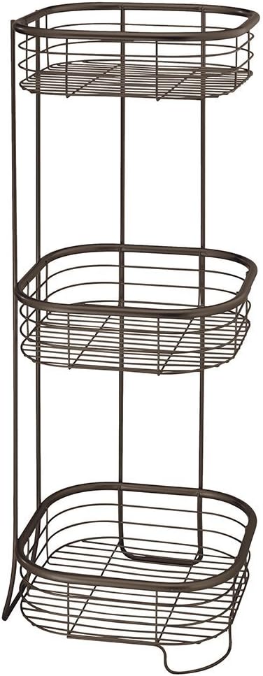 iDesign Standing Shower Caddy Organizer, The Forma Collection – 9.5" x 9.5" x 26.25", Bronze