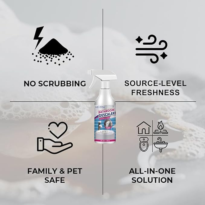 SakerPlus Stubborn Stains Cleaner - Advanced Foam Cleaner for Bathroom and Kitchen Surfaces, Removes Tough Stains Without Scrubbing, Safe for Tiles, Toilets, and Glass (3)