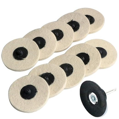 FPPO 3 inch 10pcs Sanding Pad Wool Felt Quick Change Discs,Surface Polishing Buffing Pads Wheel