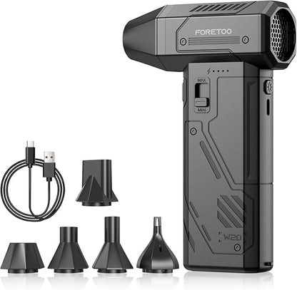 Compressed Air Duster,130000RPM Electric Air Duster Brushless Motor with Adjustable Stepless Speed, Fast Charging Rechargeable Cordless Air Blower for PC,Car,Keyboard,Pet,Home & Outdoor