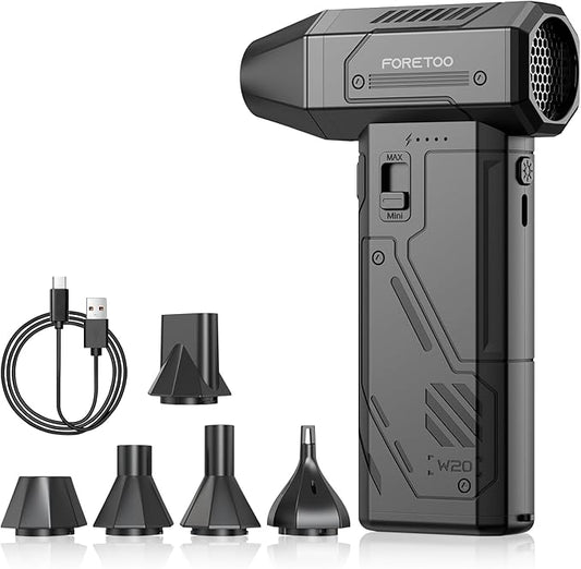 Compressed Air Duster,130000RPM Electric Air Duster Brushless Motor with Adjustable Stepless Speed, Fast Charging Rechargeable Cordless Air Blower for PC,Car,Keyboard,Pet,Home & Outdoor