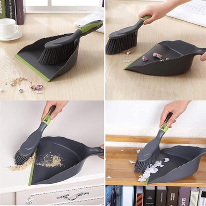 Dust Pan Broom Dustpan Brush - Dust Pans with Brush, Hand Broom and Dustpan Set, Handheld Broom and Dustpan Set, Used to Clean Floors, Tables, Animal Cages, PET Fiber Bristles (3pcs)