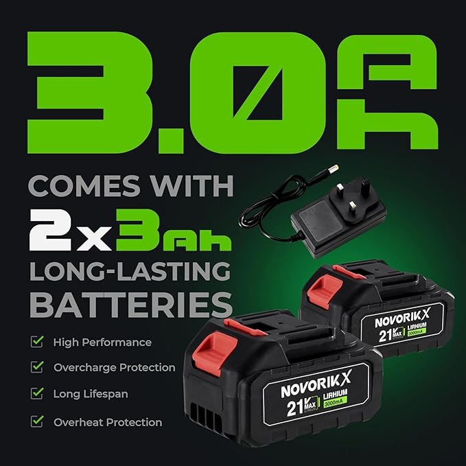 NovorikX 20V Cordless Mini Turbo Leaf Blower, 30000RPM Handheld Snow Blower with 2 X 3.0Ah Batteries & Charger, Ultra-Light, 55m/s for Car/Lawn/Garage Cleaning and Snow Removal