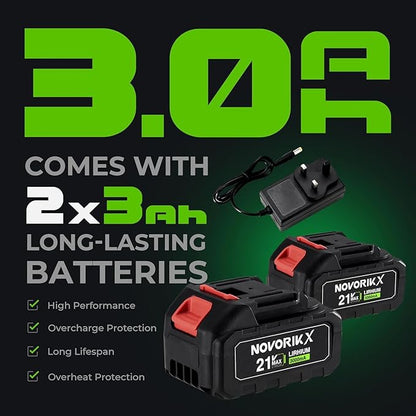 NovorikX 20V Cordless Mini Turbo Leaf Blower, 30000RPM Handheld Snow Blower with 2 X 3.0Ah Batteries & Charger, Ultra-Light, 55m/s for Car/Lawn/Garage Cleaning and Snow Removal