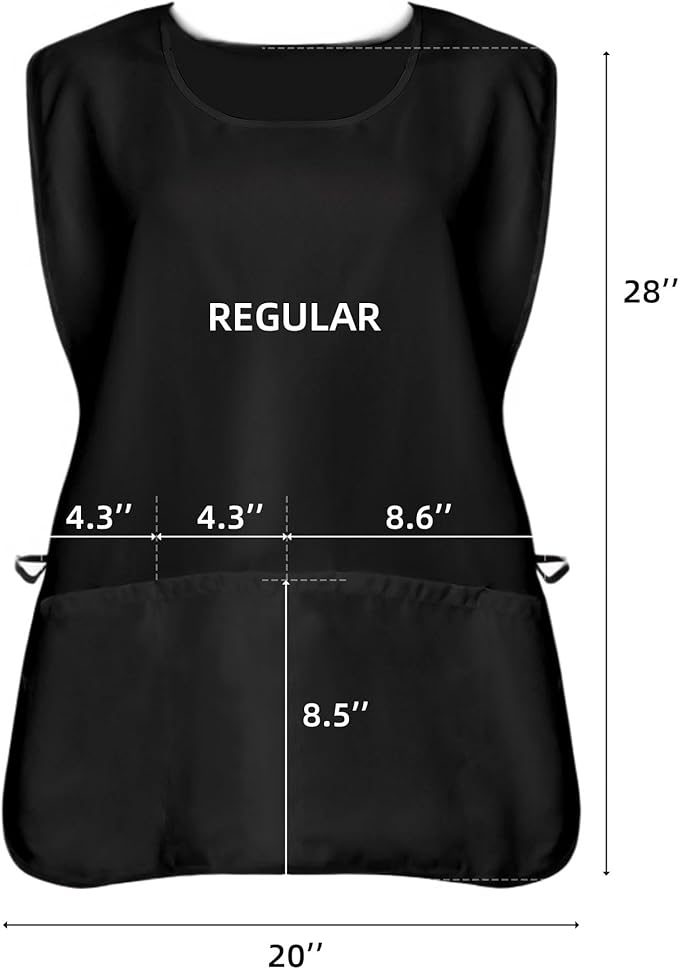 Xeoxarel Unisex Cobbler Apron with 3 Pockets, Smock Vest Apron, Suitable for Cooking，Kitchen，Garden，Hairstylist，Cleaning，Art