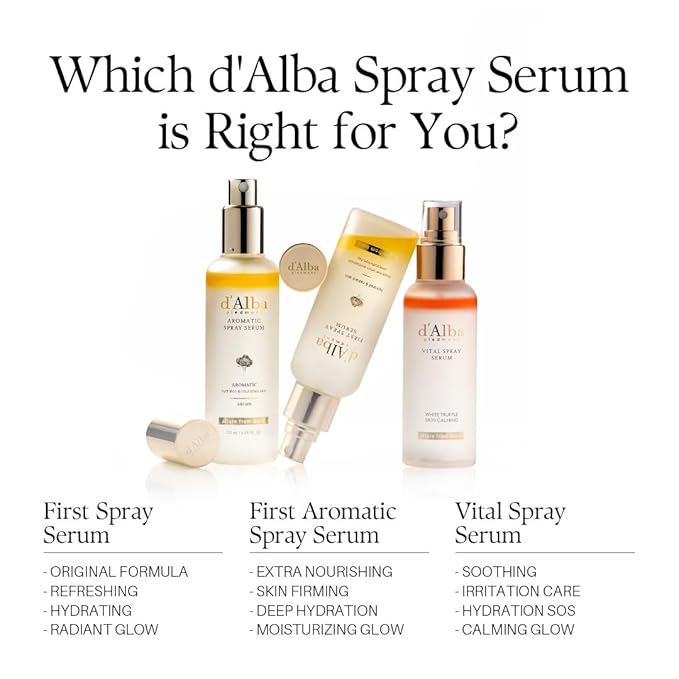 d'alba Piedmont White Truffle Vegan Gift Set, 2 bottles First Aromatic Spray Serum, Deep Hydration & Antioxidant Care, Vegan Facial Mist
