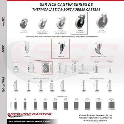 7734L2 FG7734L20000 Rubbermaid Mobile Work Center 7734-88 Replacement Caster Set – Fits Rubbermaid Mobile Work Center 7734-88 – 2 Swivel and 2 Swivel with Side Lock Brakes Casters - Service Caster