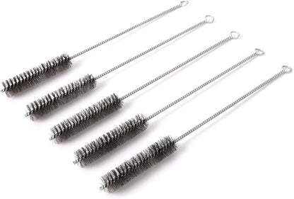 12 Inch Pipe Cleaning Brush Set with Stainless Steel Bristles, Steel Wire Tube Brush Kit for Auto Parts Polishing, Machining, Bottles, Tubes, Etc.（20mm-5pcs）