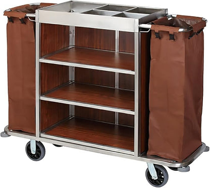 Replacement Janitorial Cart Bag, High Capacity Waterproof Thickened Housekeeping Commercial Janitorial Cleaning Cart Bag with 8 Strong Buckle - 15 x 11 x 33 inches (26 Gallon)