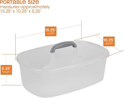 Casabella Plastic Multipurpose Cleaning Storage Caddy with Handle, 1.5-Gallon, Clear
