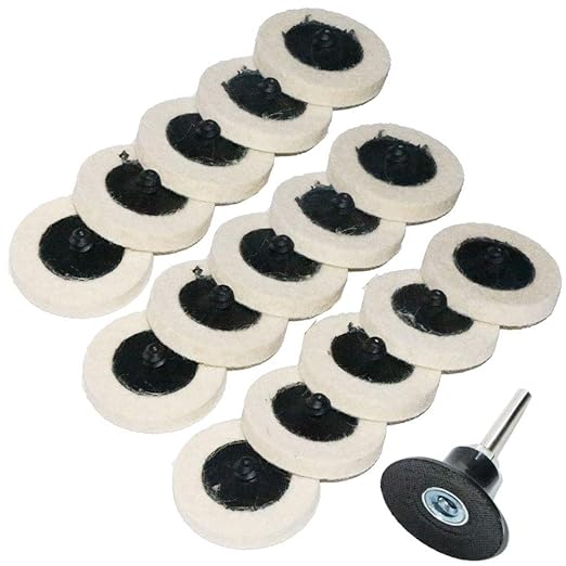 FPPO 2 inch 15pcs Sanding Pad Wool Felt Quick Change Disc,Surface Polishing Buffing Pads Wheels