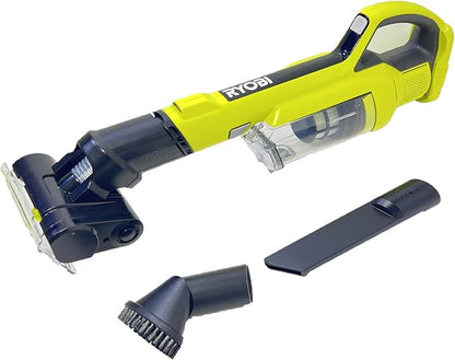 RYOBI 18V Cordless Hand Vacuum with Powered Brush PCL700B with 18V Cordless Wet/Dry Hand Vacuum PCL702B (Tools Only)