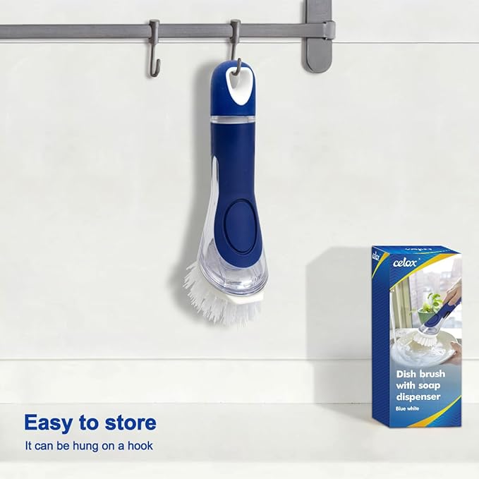 CELOX Dish Brush with Soap Dispenser, Dish Washing Wand for Kitchen