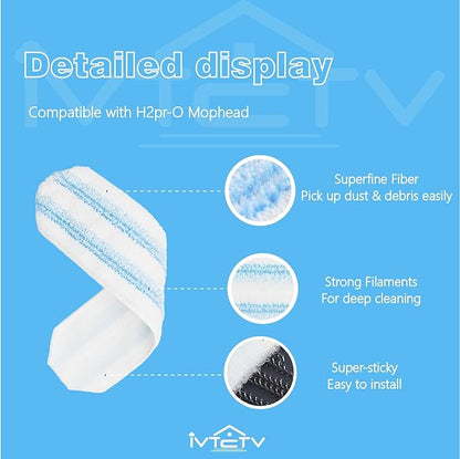 5-Pack Replacement Mop Pads for O-Cedar H2prO/ Vileda H2prO Flat Mop System | Washable Reusable Microfiber Pads