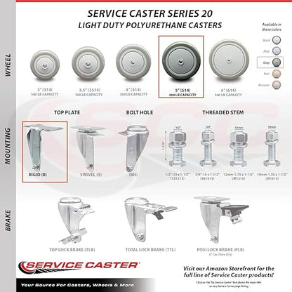 5" Casters for Rubbermaid 4400, 4500 Series - Heavy Duty Replacement, 4PK