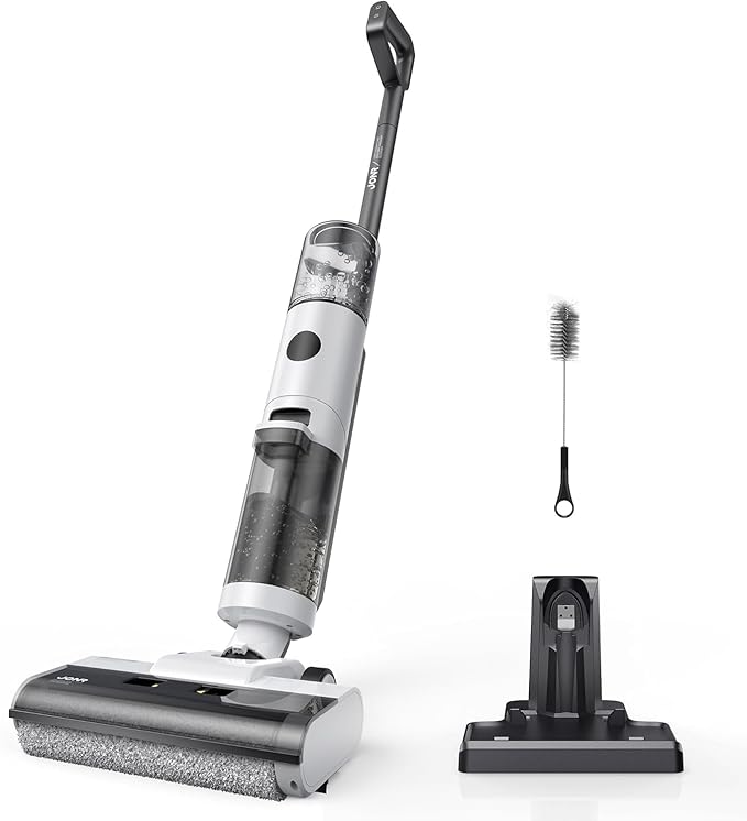 JONR ED12 Cordless Wet Dry Vacuum Cleaner and Mop, 3-in-1 Self-Cleaning Floor Washer for Hard Floors, 0.1-Inch Edge Cleaning, Lightweight for Spills, Pet Hair & Dust (L)