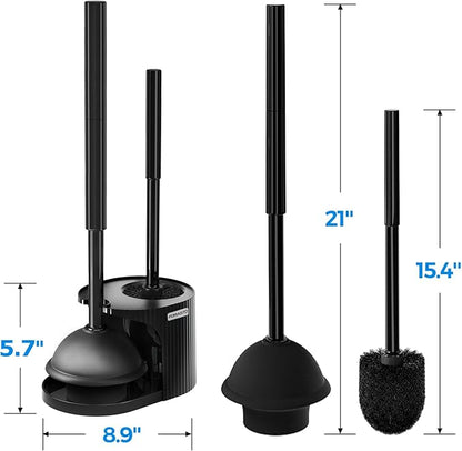 FORASTO 2Pack 2 in 1 Toilet Brush and Plunger Set,Toilet Bowl Brush Plunger Set,Toilet Brush Plunger Combo,Cleaning Brush,Cleaning Supplies,Groove Gap Brush,Bathroom Cleaning Tools