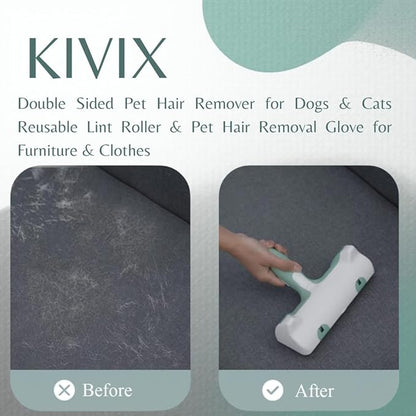 KIVIX Pet Hair Removal Tool Set Reusable Pet Hair Remover Glove Magic Brush Lint Roller & Dog Hair Cleaner