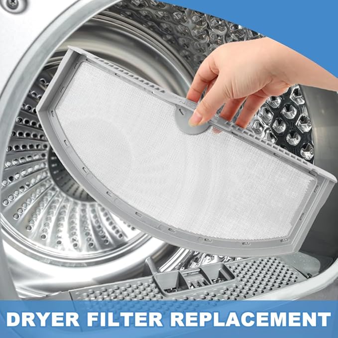 2 Pack WE03X23881 Stainless Steel Dryer Lint Filter Replacement for GE & Hotpoint Dryer,Screen Filter with Cleaner Brush,Replaces AP6031713, WE03X23881, 4476390, PS11763056, EAP11763056