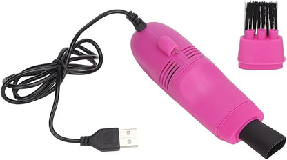 Mini Keyboard Cleaner, Stable Current Mini Computer Vacuum USB Handheld for Crumb (Rose Red)
