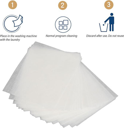 100PCS Color Absorber Laundry Sheets, Disposable Anti Dyeing Laundry Dye Absorbing Sheets Color Grabber Bleed Remover for Home School or Apartment