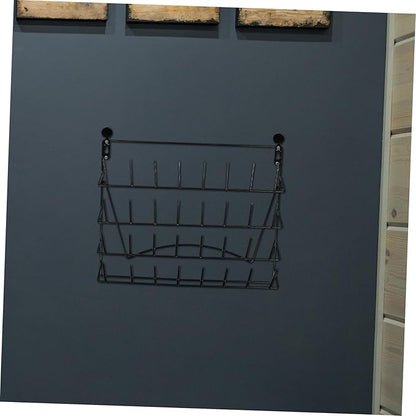 Wall Mounted Storage Rack 10.8X15.7X4.9 Inches Iron Lab Drying Rack Pegboard with Hanging Organizer Basket for Glassware Storage and Laboratory Use