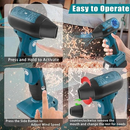 Jet Fan Mini Blower Compatible with Makita 18v Battery, 130000 RPM Handheld Blower Cordless,Portable Compressed Air Duster with 4-Speed Control for Keyboard,Leaf Cleaning(no Battery)