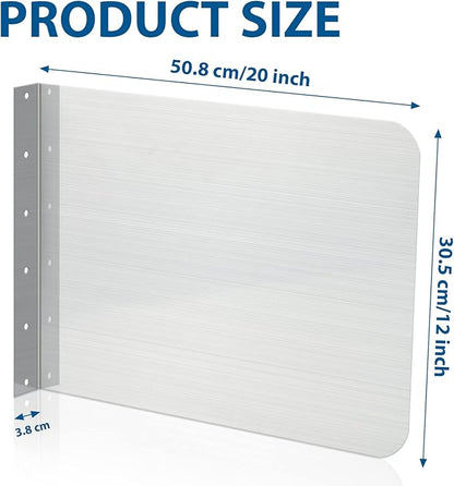 Amylove 20 x 12 Inch Stainless Steel Splash Guard Stainless Steel Wall Mount Guard with Screws for Bathroom Sink Side Sink Splash Prep Sinks Protector for Commercial Kitchen Restaurant