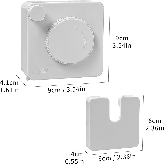 JOOM Retractable Clothesline Indoor Heavy Duty Clothes Drying Laundry Line Wall Mounted Easy Hanging Clothes Drying Laundry Line Retracting Hanging Lock to Prevent Sagging (Square,White)