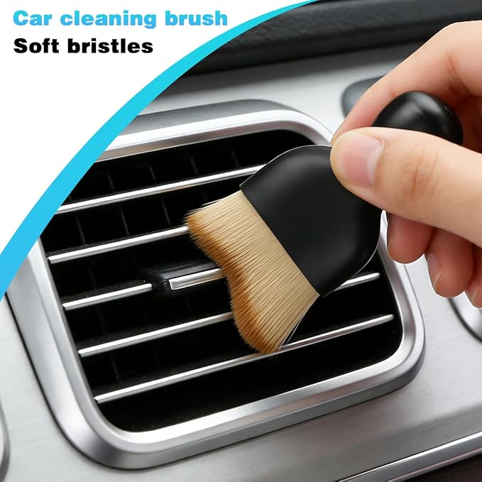 Bittwee Car Detailing Brush Kit, 5PCS Soft Bristle Multi-Use Vehicle Air Vent Detailing Wash Brushes, Automotive Interior or Exterior Cleaning Kit, Universal for SUV Automobile Truck