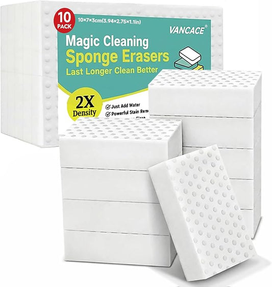 Magic Sponges Cleaning Eraser Large Size, 2X Compressed Melamine Sponge Cleaner, Melamine Foam All Purpose Cleaning Pads, Heavy Duty Stain Remover for Home Kitchen Bathroom Sneaker Car (20)