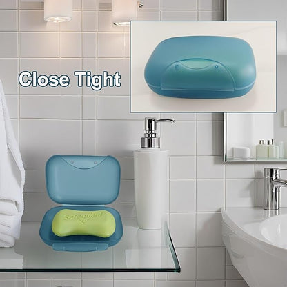 Travel Soap Holder Bar Soap Dish Shower Soap Saver Case Container Box for Bathroom Camping Gym Vonpri (Blue 3pack)