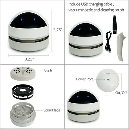allydrew Mini Portable USB Desktop Vacuum, Robot